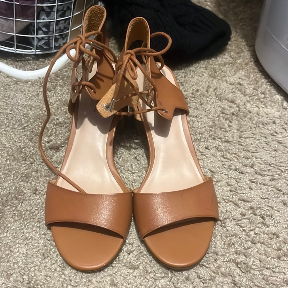brown sandals with ankle strap